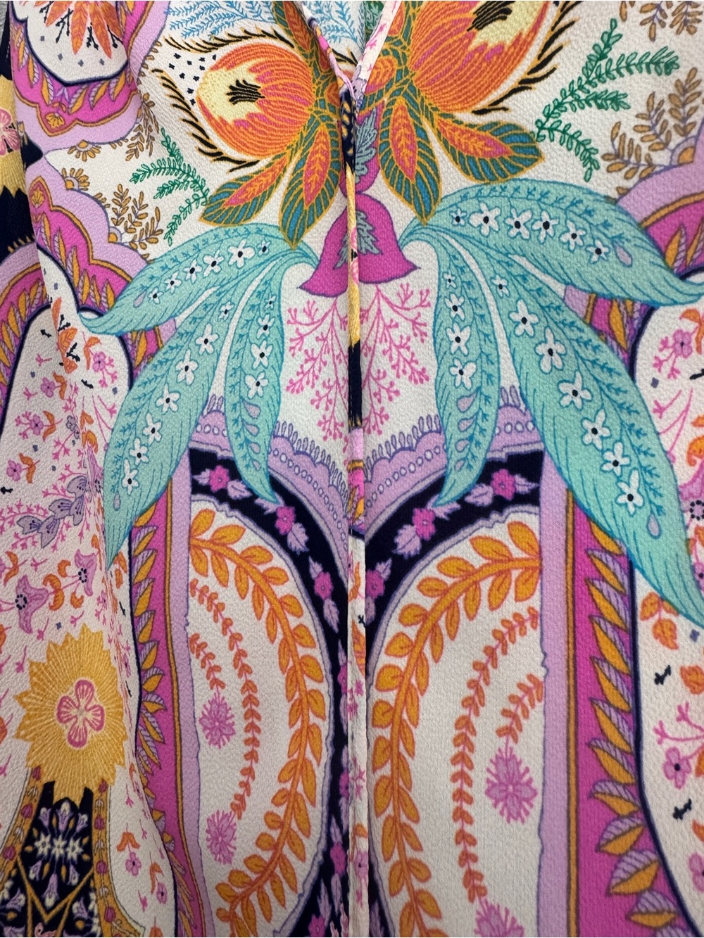 Rose & Olive Multicolor Floral Print top boho chic size 1X - Picture 5 of 8